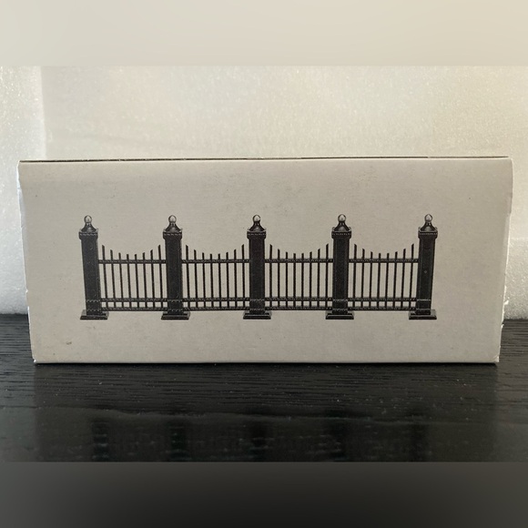 Dept 56 9pc Village Green Wrought Iron Fence Accessories - Picture 2 of 3